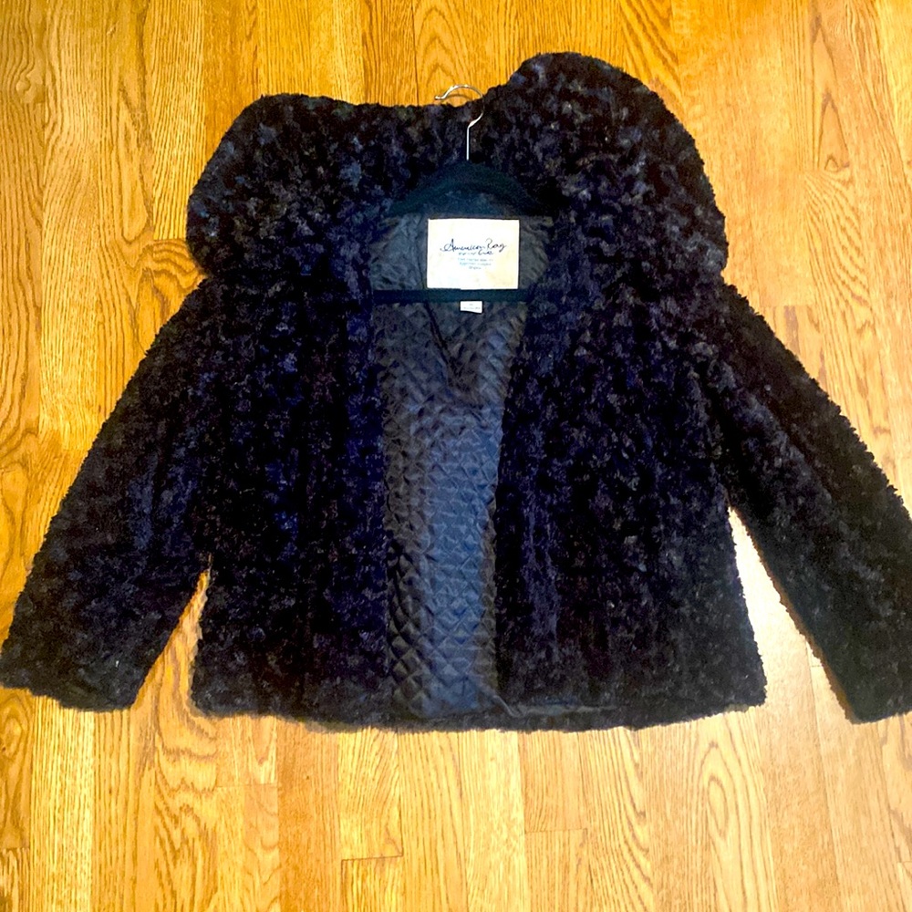 Black fluffy American Rag jacket!